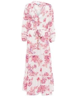 Melissa Odabash Wisteria Floral Wrap Midi Dress - Pink