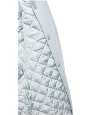 Ermanno Scervino Maxi Coat With Raised Botanical Embroidery - Blue