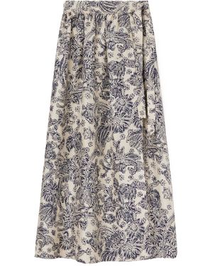 Loro Piana Floral Pattern Skirt - Gray
