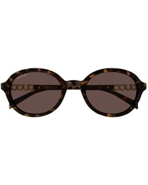 Gucci Eyewear Oval Frame Sunglasses - Multicolor