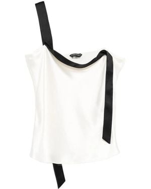 Tom Ford Tuxedo Band Satin Camisole Top - White