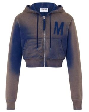 Moschino Gradient Cropped Hoodie - Blue