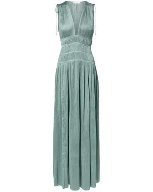 Ulla Johnson Tasneem Satin Plissé Gown - Green