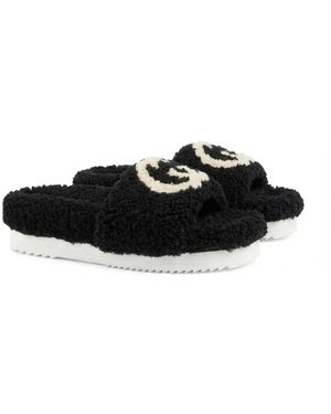 Gucci Interlocking G Slides - Black
