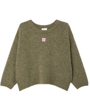 American Vintage Logo Patch Crewneck Jumper - Green