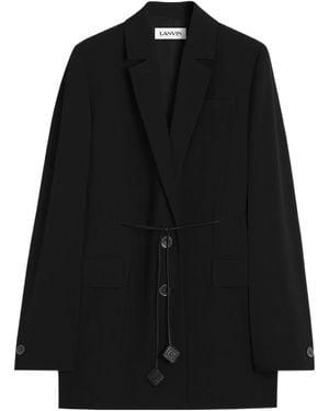 Lanvin Tie Fastened Tailored Blazer - Black