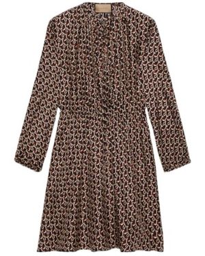 Gucci Interlocking G Chain Printed Dress - Brown