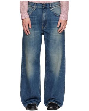 sunflower Logo Patch Wide-Leg Trousers - Blue
