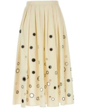 Prada Cream Cotton Skirt - Natural
