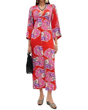 RIXO London Long-Sleeved Dress - Red