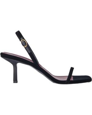 Neous Solid Colour Velvet Sandals - Metallic