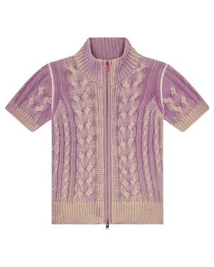 DIESEL Cable-Knit Short-Sleeve Cardigan - Pink