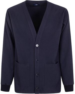 Herno Button-Up V-Neck Cardigan - Blue