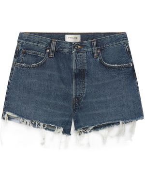 FRAME Denim Shorts With Belt Loops - Blue