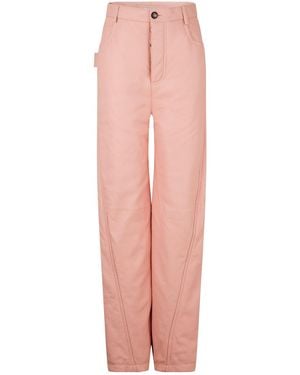 Bottega Veneta Solid Colour Casual Trousers - Pink