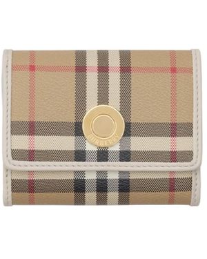 Burberry Small Check Folding Wallet - Natural