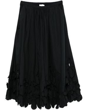 forte_forte Popeline Embroidered Skirt - Black