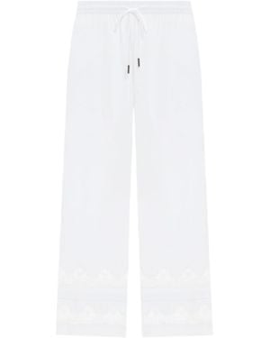 Ermanno Scervino Lace-Trim Cropped Pants - White