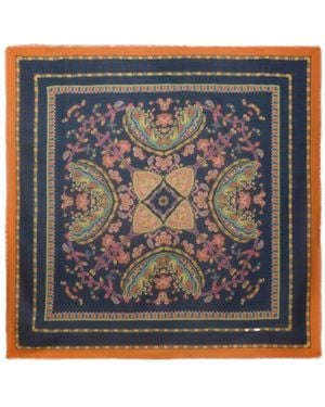 Etro Paisley Border Square Shawl - Blue