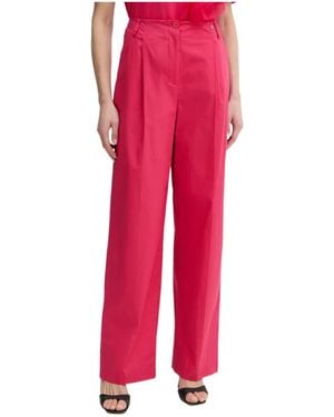 Twinset Pleated Wide-Leg Pants - Red