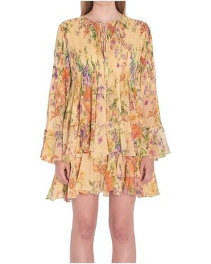 Celine Printed Silk Mini Dress - Multicolor