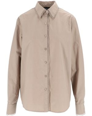 Fabiana Filippi Long-Sleeve Shirt With Snap Closures - Natural