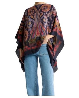 Etro Printed Cape - Blue