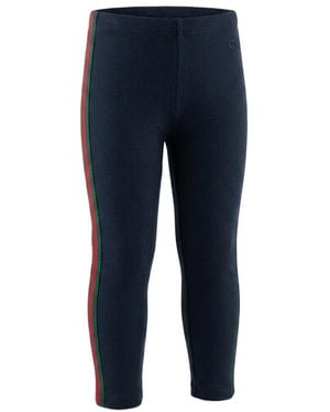 Gucci Side-Stripe Cropped Pants - Blue