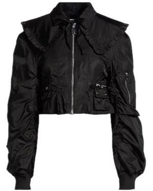 Ganni Casual Zip-Up Jacket - Black
