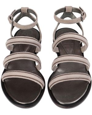 Brunello Cucinelli Beaded Sandals - Black