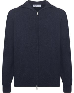 Giuliano Galiano Zip-Up Hooded Jumper - Blue