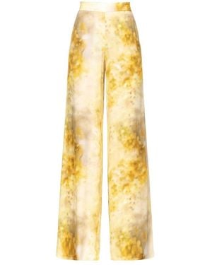 Pinko Shaded Flower Palazzo Pants - Yellow