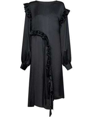 REMAIN Birger Asymmetrical Detail Dress - Black