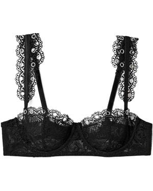 Fleur du Mal Corded Lace Underwired Soft-Cup - Black