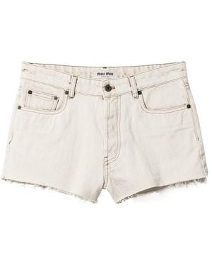 Miu Miu Denim Shorts - Natural