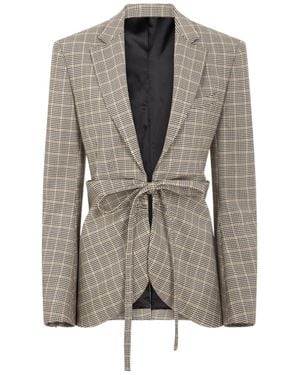 Rabanne Plaid Check Fitted Jacket - Grey