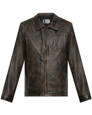 AllSaints Leather Jacket Alkan - Black