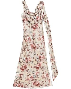 Acne Studios Draped Print Dress - White