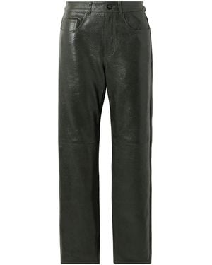 Blazé Milano Emera Snake-Effect Leather Straight-Leg Trousers - Grey