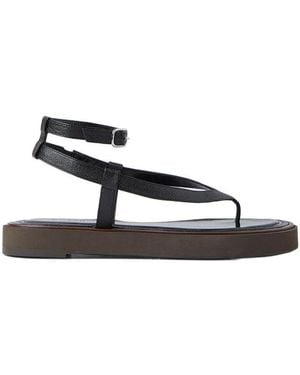 BY FAR Cece Wraparound Sandals - Black