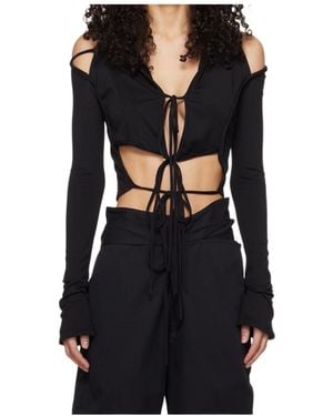 Jade Cropper Hooded Cardigan - Black