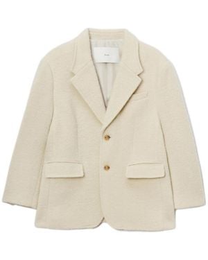 DUNST Single-Breasted Blazer Jacket - Natural