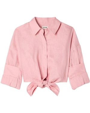 STAUD Lisa's Cropped Shirt - Pink