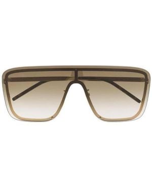 Saint Laurent Eyewear Mask Frame Sunglasses - Metallic