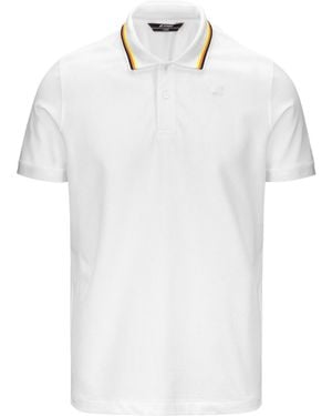 K-Way Logo Patch Short-Sleeved Polo Shirt - White