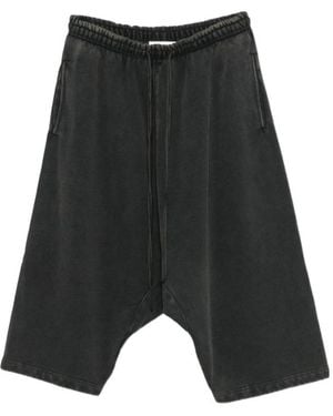 Entire studios Distressed Lace-Up Shorts - Black