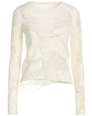 MM6 by Maison Margiela Long-Sleeve Knit Top - White