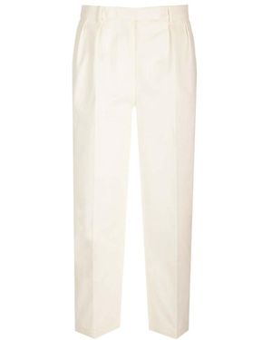 Thom Browne Straight Leg Pleated Pants - White