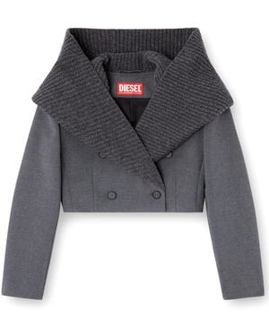 DIESEL G-Olden Button Shawl Collar Jacket - Gray