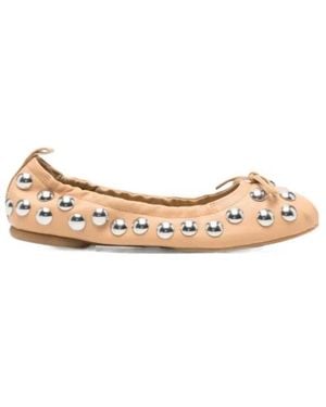 Hogan Studded Ballet Flats - Natural